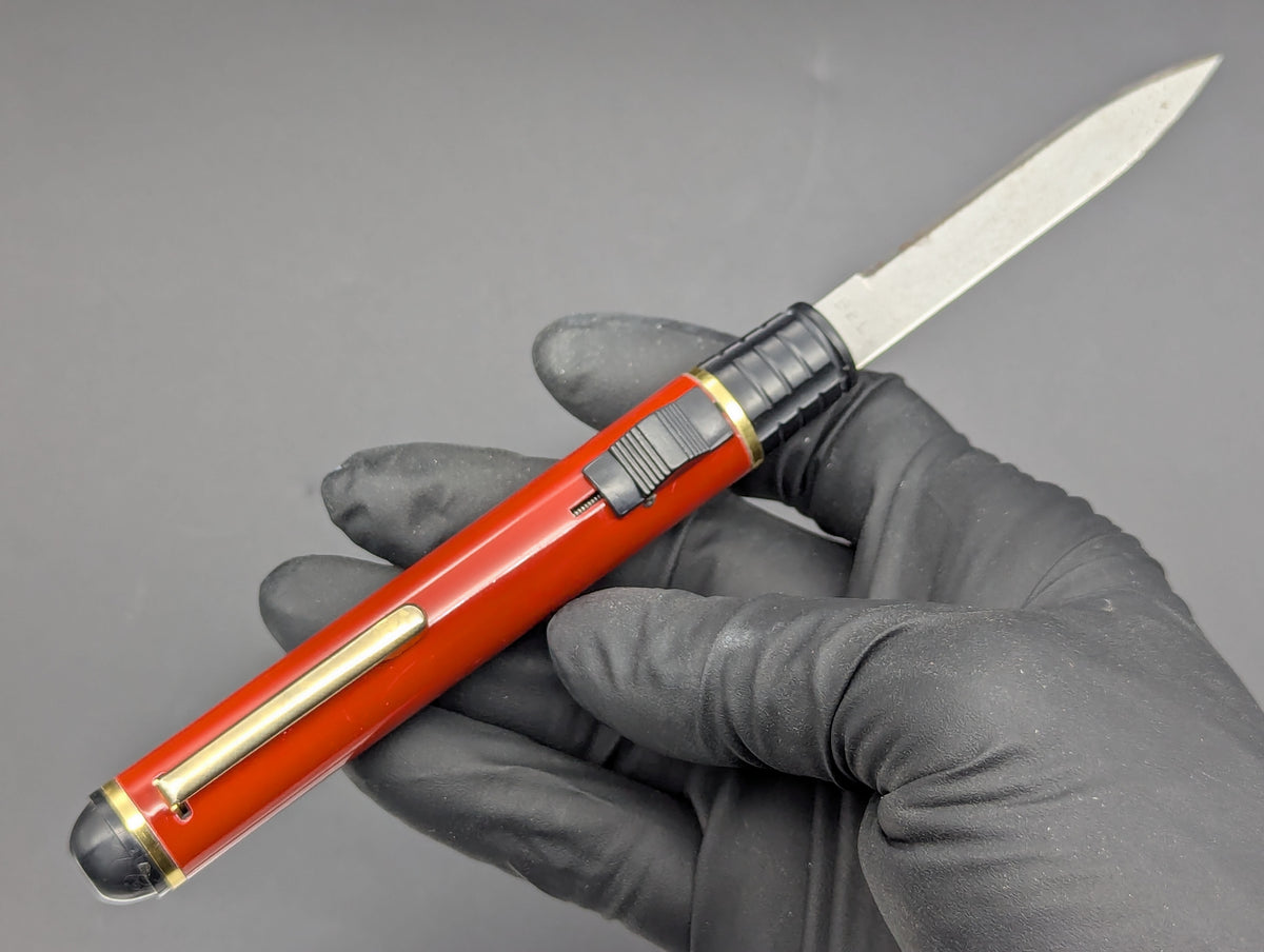Vintage BELL Brand D/A OTF Gentleman's Pen Red & Gold