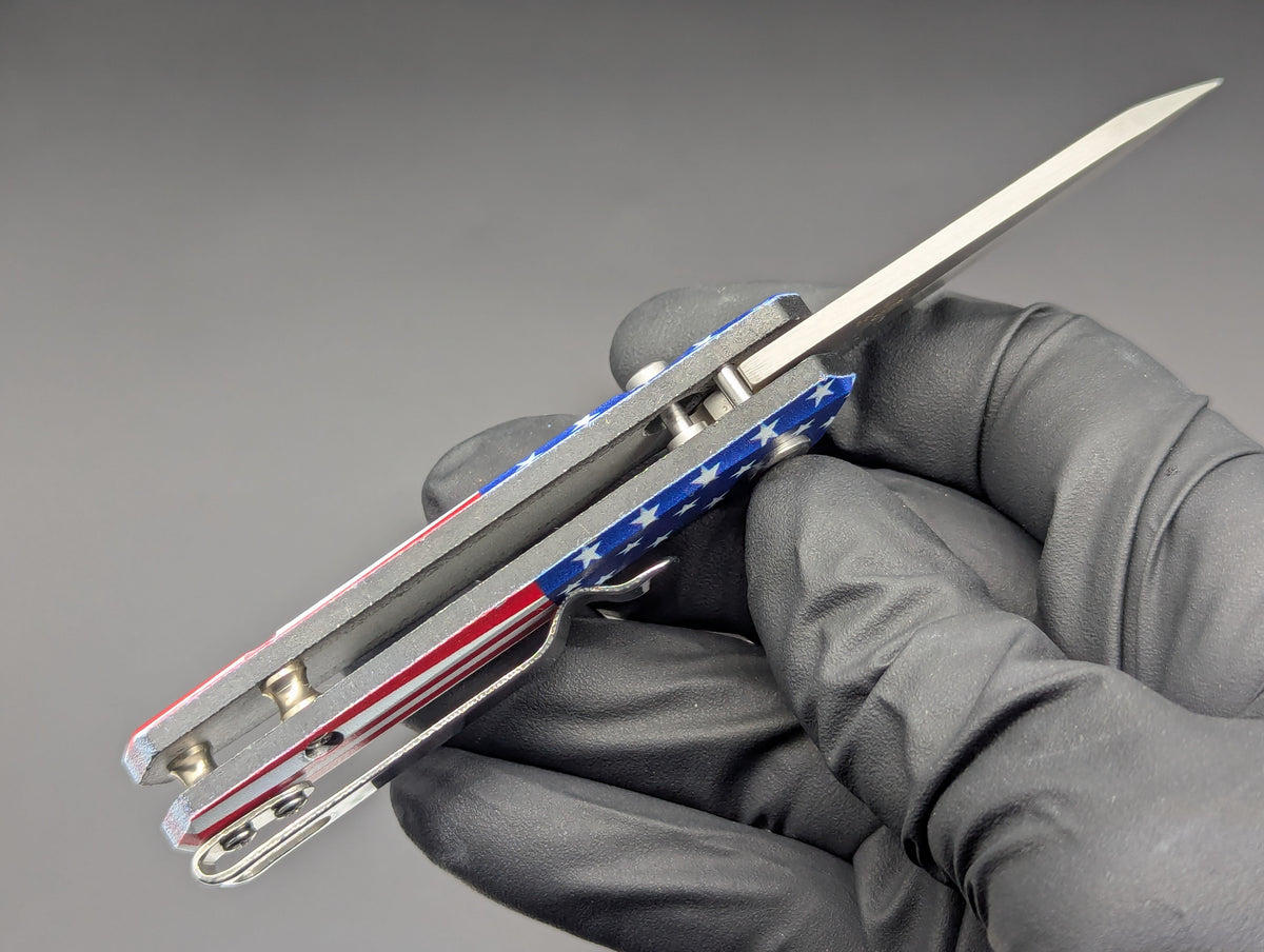 USA STARS AND STRIPES CALIFORNIA LEGAL SWITCHBLADE KNIFE