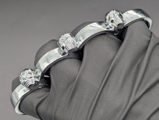 Chromed Skull Four Stall Steel Knuckle Duster