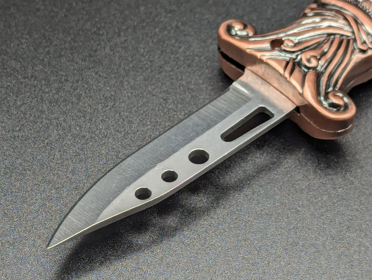 VINTAGE DRAGON TORCH LIGHTER SWITCHBLADE KNIFE CP