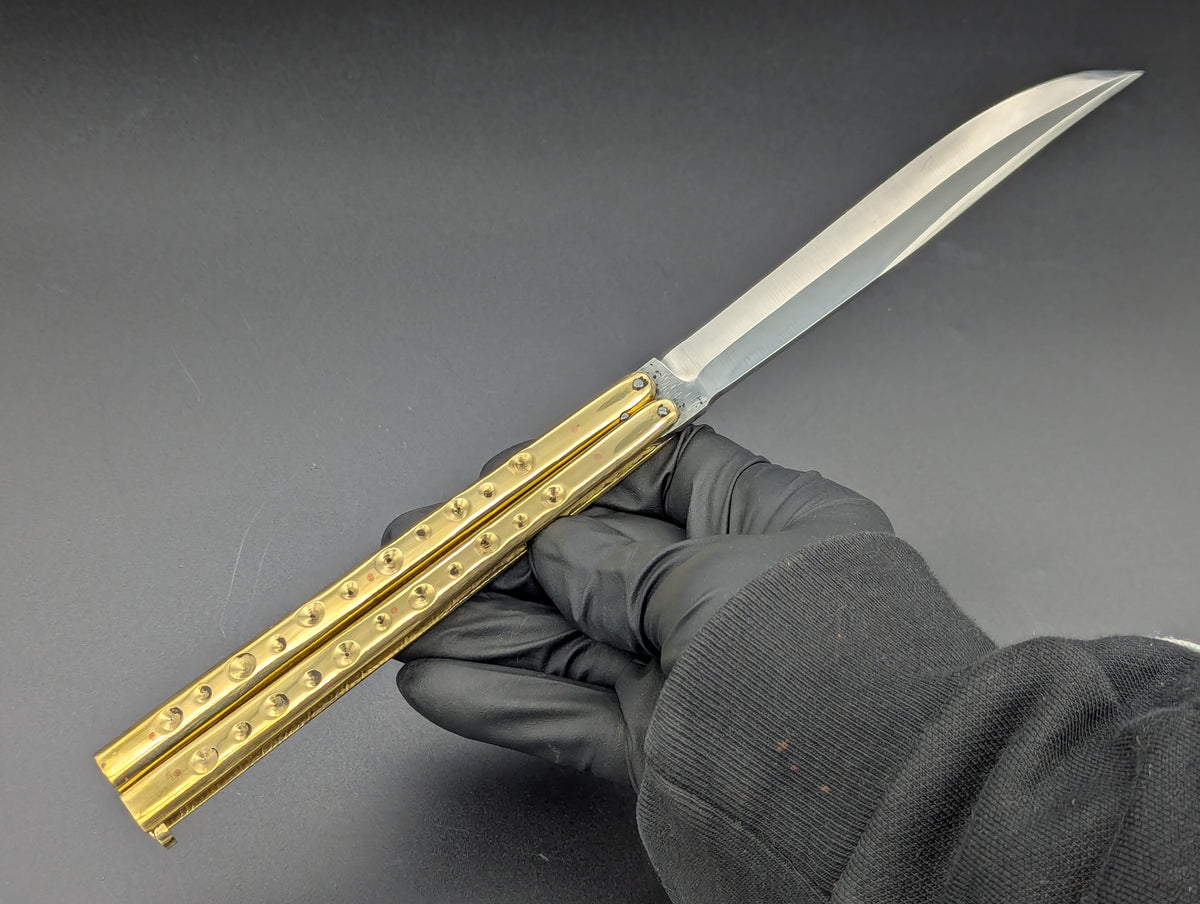 11" BRASS & STEEL CLIP POINT PHILIPPINES HANDMADE BALISONG