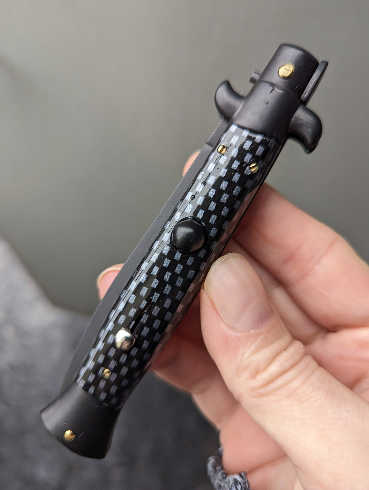 9" Frank Beltrame Tactical Faux Carbon Fiber Italian Stiletto Dag