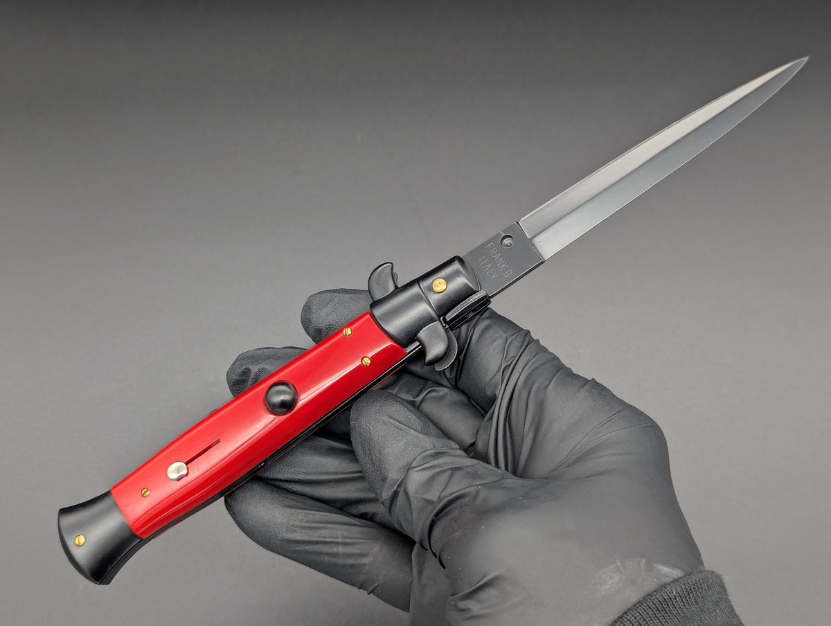 NOS 9" Frank Beltrame RED Tactical Italian Stiletto Knife Dagger