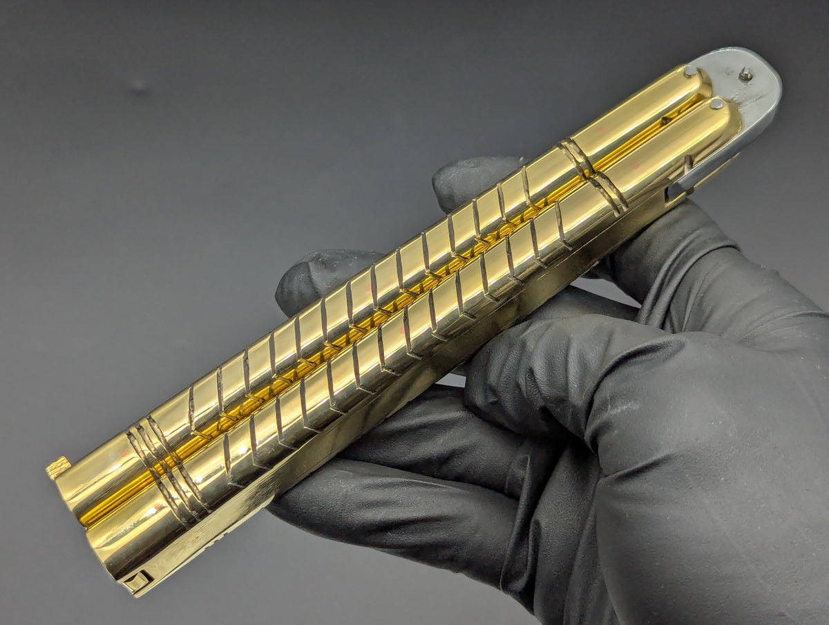 PHILIPPINES HANDMADE BALISONG SOLID BRASS HEAVYWEIGHT STRAIGHT BLADE