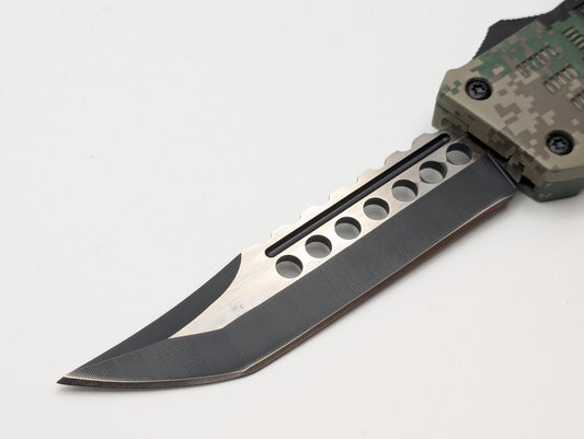 9.25" Green Digi Camo CQC D/A OTF Knife