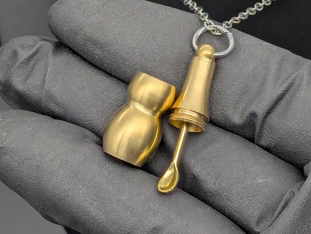 22" Stainless EDC Rave Screw Top Magic Ash Urn & Mini Spoon Necklace Combo