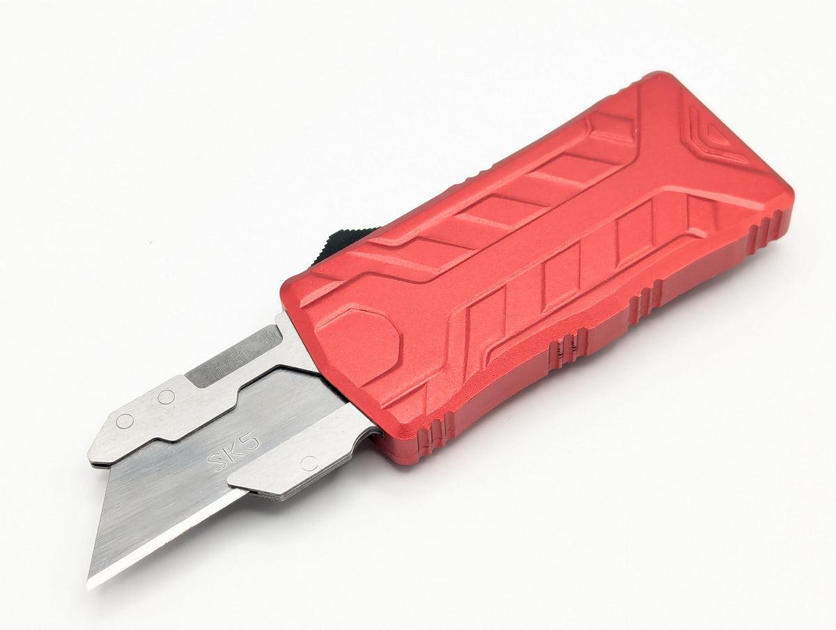 Red Molded Aluminum D/A Box Cutter OTF Knife