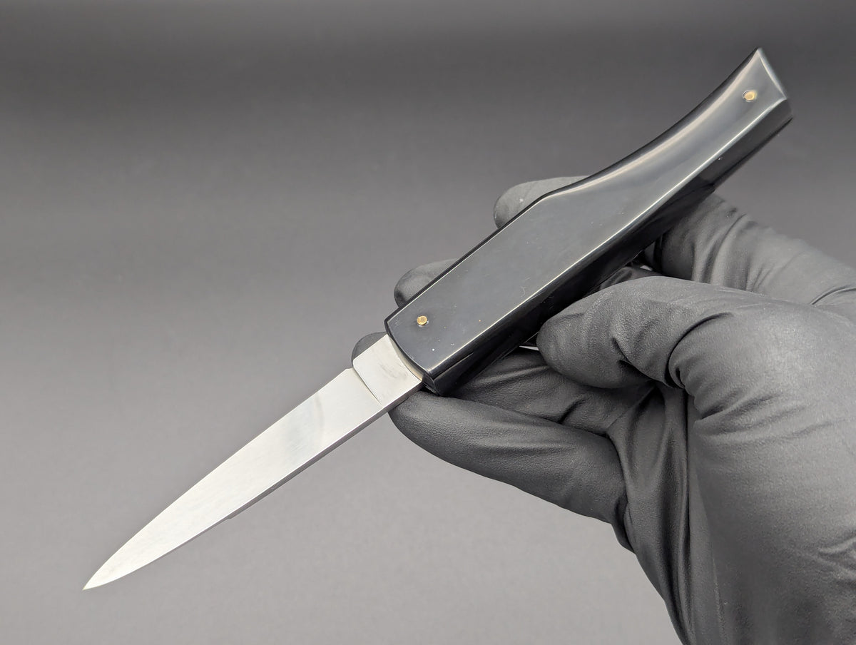 NOS VINTAGE PATENT FLYLOCK AUTOMATIC SWITCHBLADE KNIFE