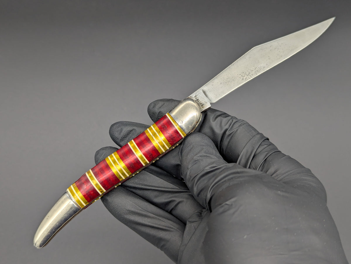 Imperial USA Hammer Brand Candy Stripe Toothpick Automatic Knife #2