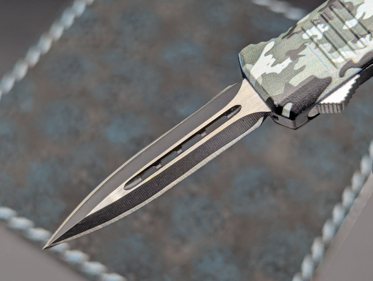 7" Mini Digital Green Camo D/A OTF Knife
