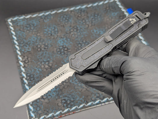 8.5" DOUBLE SERRATED TACTICAL D/A OTF KNIFE