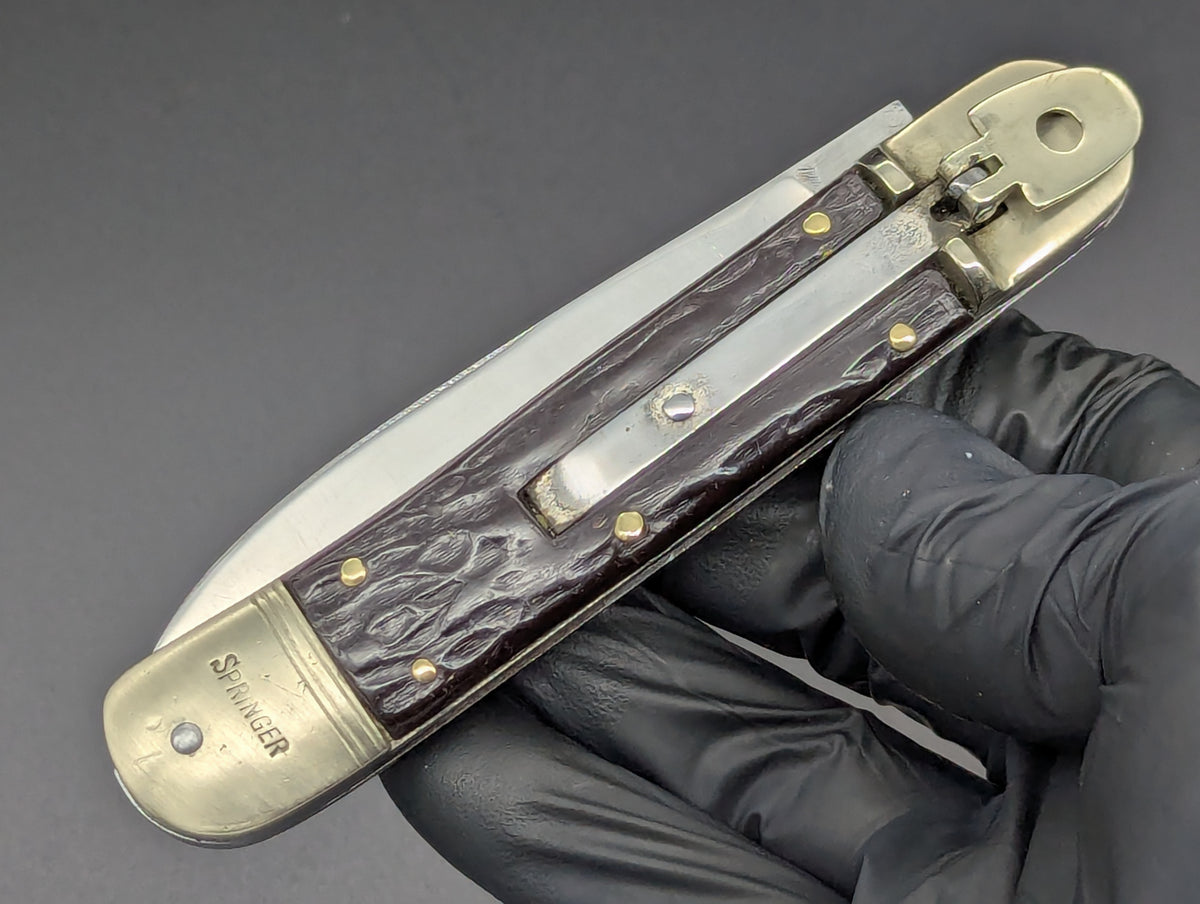ANTIQUE BONSA "SPRINGER" SWITCHBLADE LEVERLOCK KNIFE