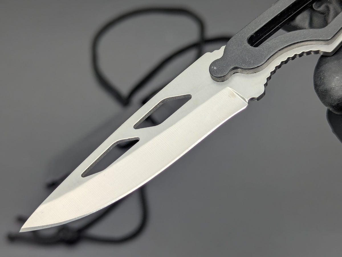 6.5" DROP POINT NECK KNIFE w/ EMERGENCY WHISTLE