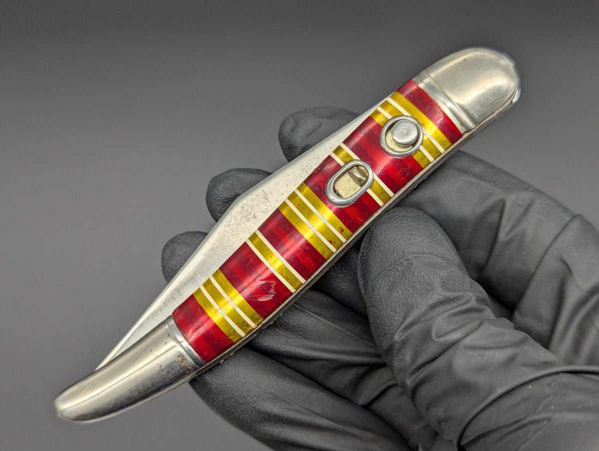 Imperial USA Hammer Brand Candy Stripe Toothpick Automatic Knife #2