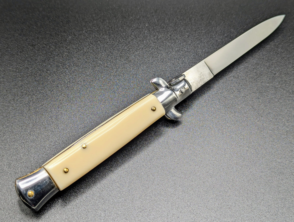 9" Renzo Beltrame Imitation Ivory Flat Grind Italian Stiletto