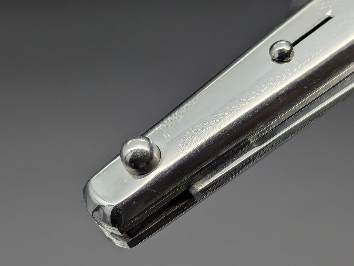 XL ANTIQUE ITALIAN STAINLESS FANTAIL SWITCHBLADE KNIFE