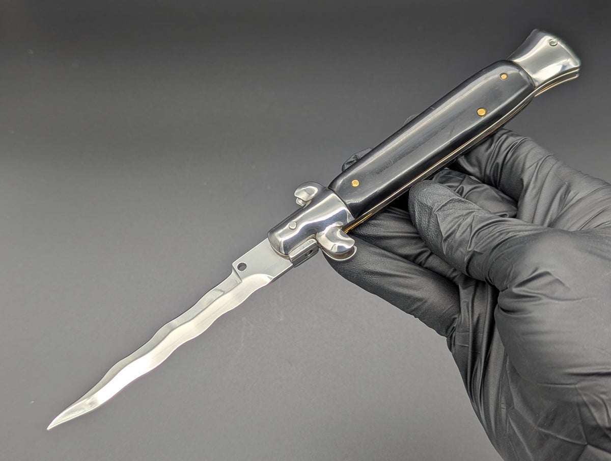 9.25" BLACK COMPOSITE KRIS ITALIAN STYLE STILETTO