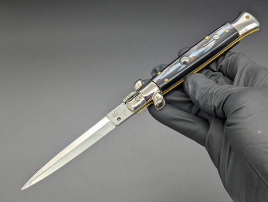 VINTAGE NOS 9" AB ITALY ARMANDO BELTRAME FAUX FLAMED HORN DAGGER STILETTO