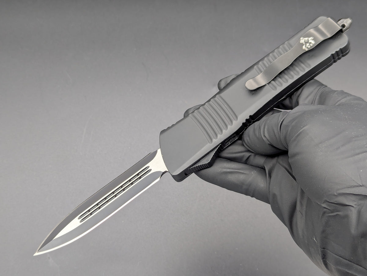 9.5" XL BLACK TACTICAL D/E OTF AUTOMATIC KNIFE