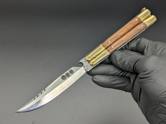 9" FHM Slim Narrawood Balisong Bottle Opener
