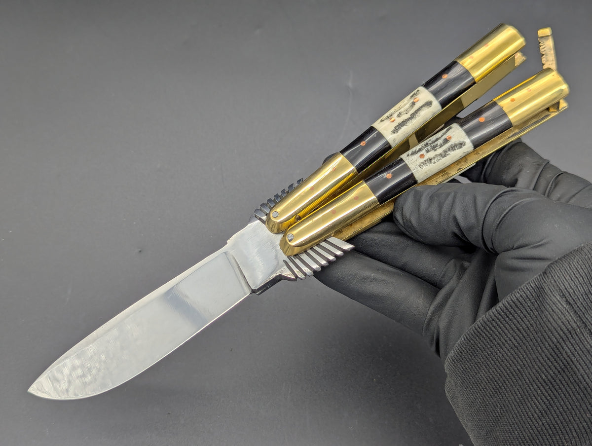 22CM TRIPLE STACK SCALE EAGLE FHM BALISONG KNIFE STRTBLD