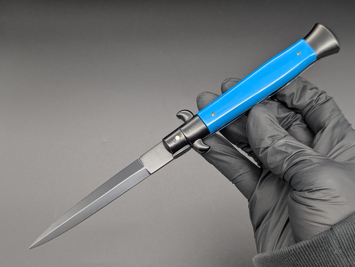 NOS 9" Frank Beltrame BLUE Tactical Italian Stiletto Knife Dagger