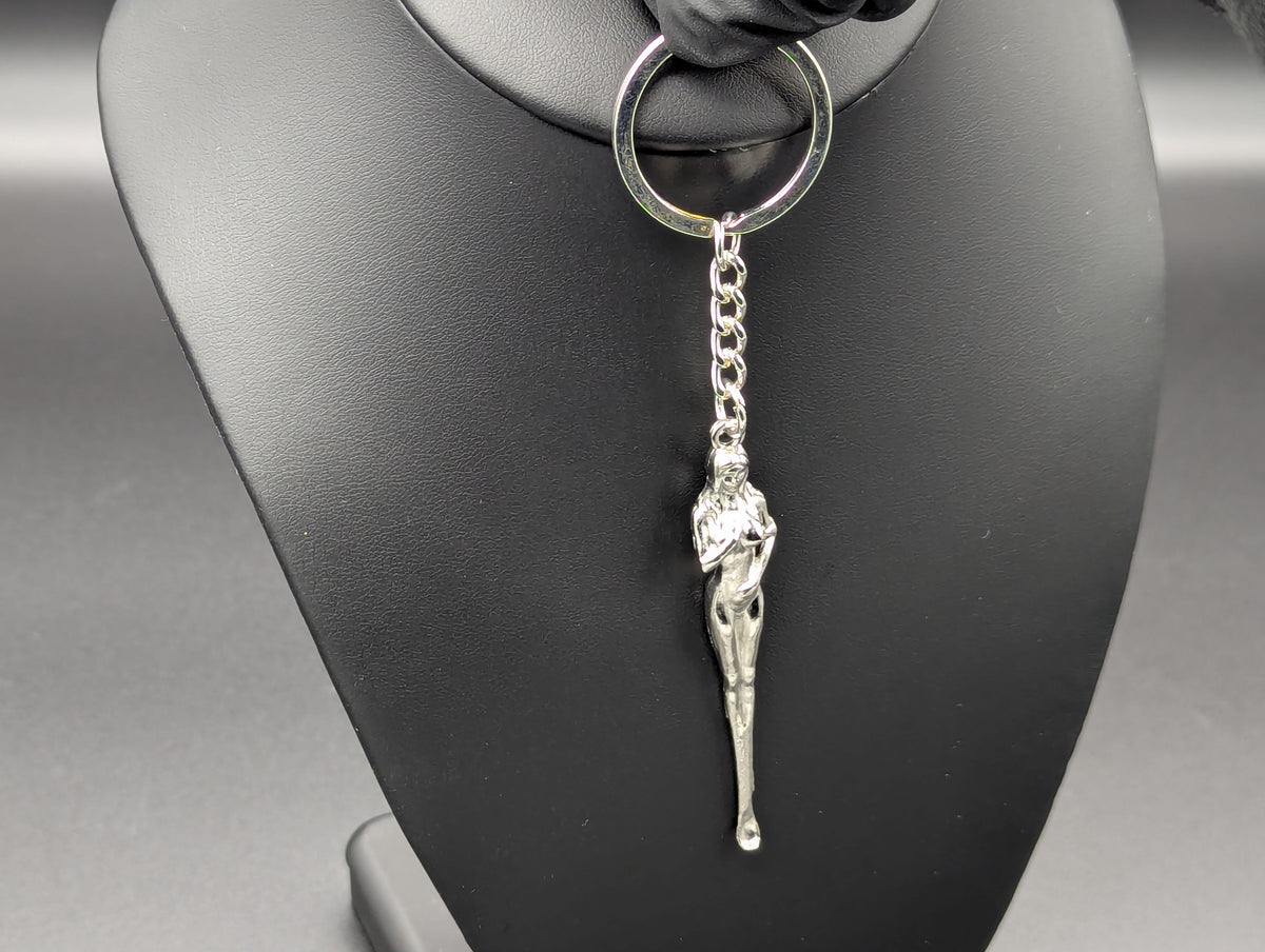 SILVER BURLESQUE NUDIE TOOTSKI PARTY SPOON KEYRING