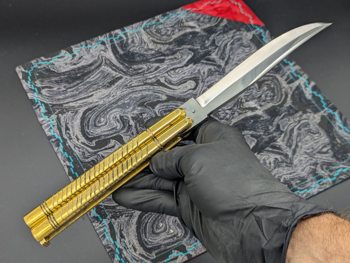 11" Clip Point Brass Batangas Philippines Handmade Balisong