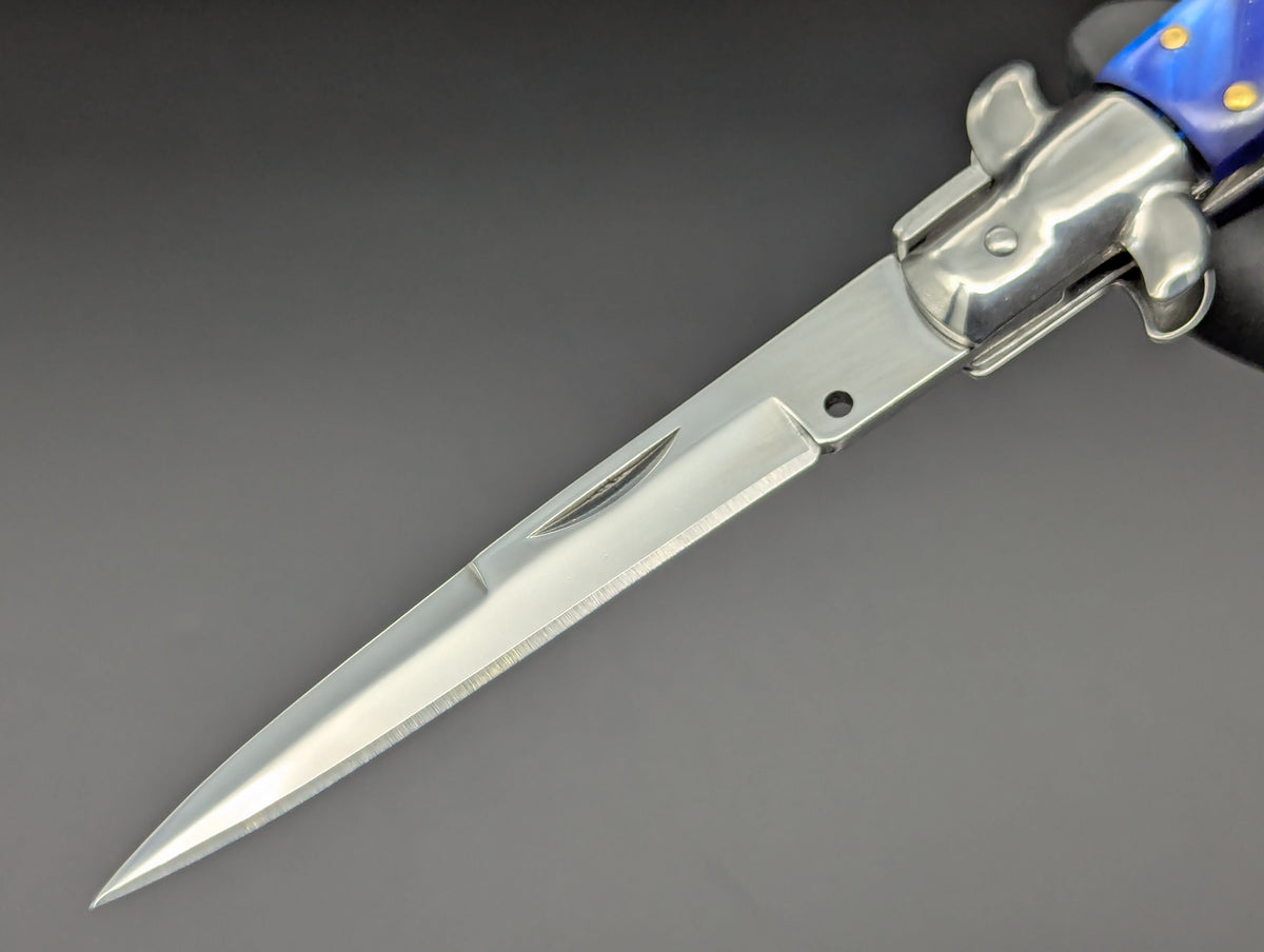 9" BLUE PEARL BAYO BLADE ITALIAN STYLE STILETTO