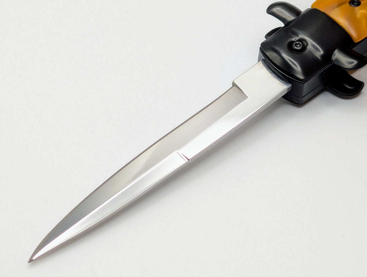 9" MAFIA ITALIAN STYLE D/A OTF KNIFE BK & GOLD