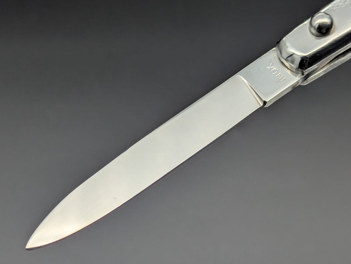 XL ANTIQUE ITALIAN STAINLESS FANTAIL SWITCHBLADE KNIFE