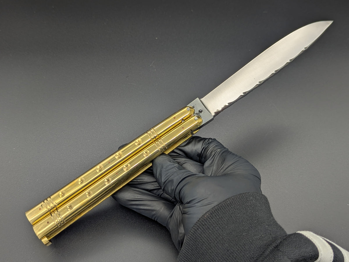 11" 336 GRAM HEAVYWEIGHT FHM BALISONG BRASS/ DROP