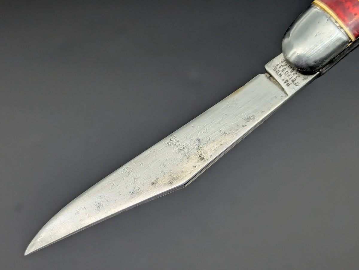 ANTIQUE HAMMER BRAND USA CANDY STRIPE SWITCHBLADE KNIFE