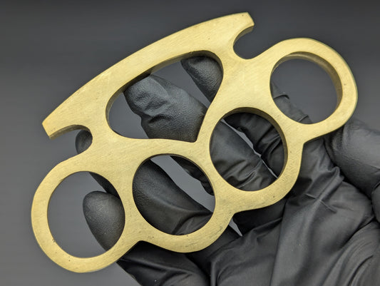PRESS YOUR LUCK SOLID BRASS STOCK KNUCKLE DUSTER