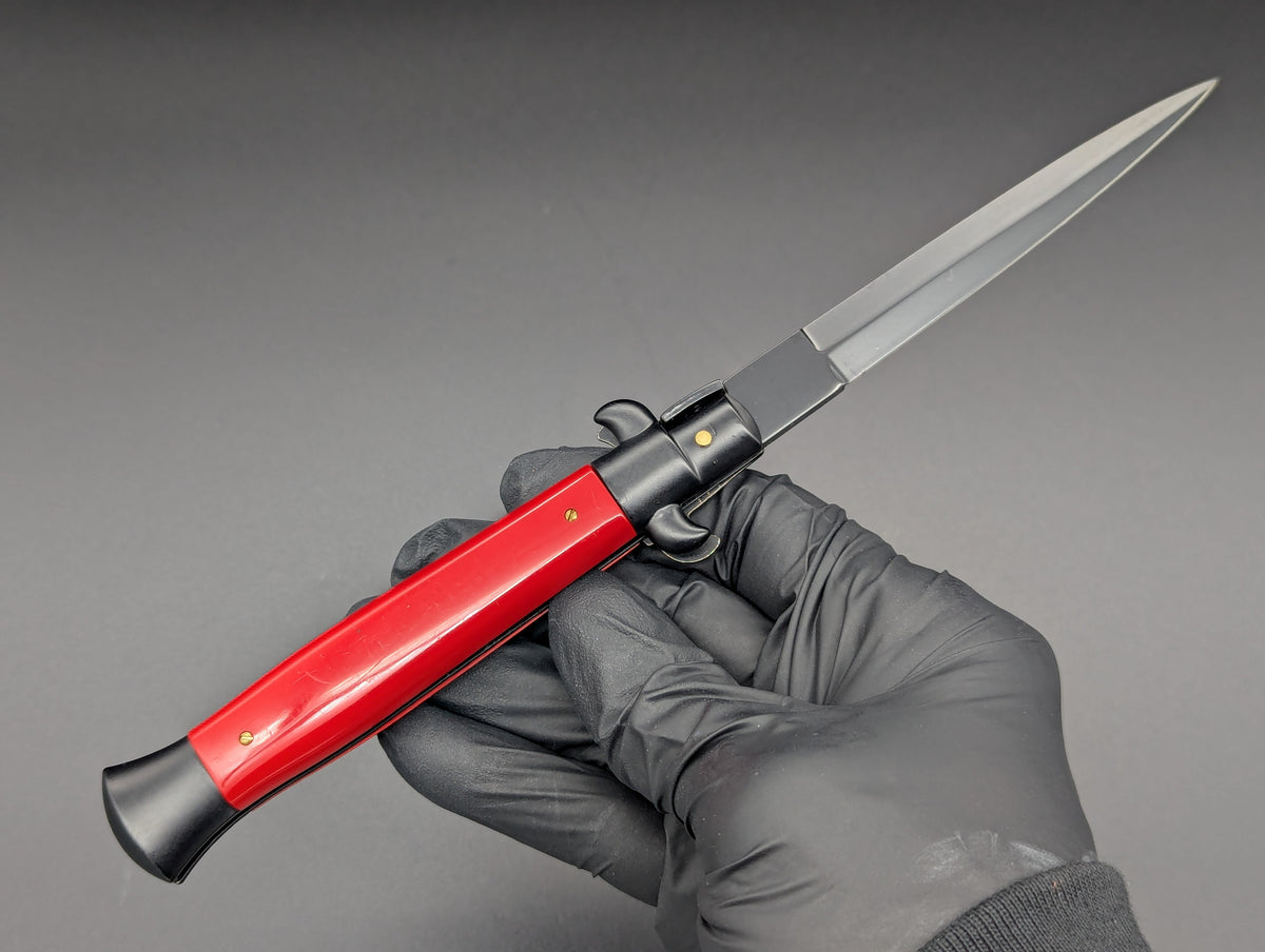 NOS 9" Frank Beltrame RED Tactical Italian Stiletto Knife Dagger
