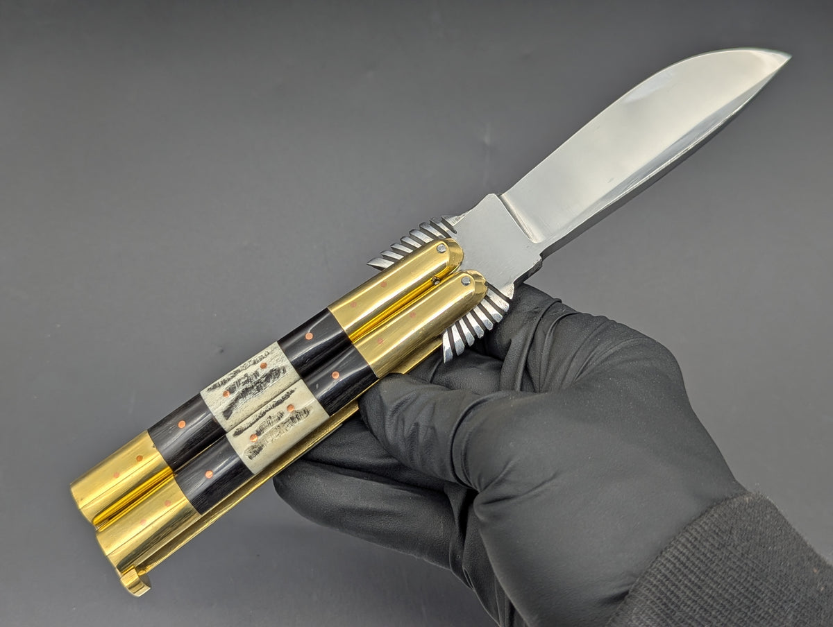 22CM TRIPLE STACK SCALE EAGLE FHM BALISONG KNIFE STRTBLD