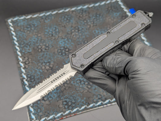 8.5" DOUBLE SERRATED TACTICAL D/A OTF KNIFE
