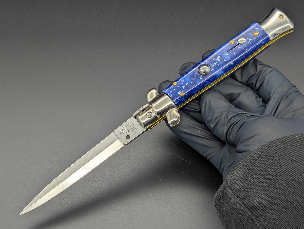 NOS 9" AB ITALY  ARMANDO BELTRAME Blue Ice Italian Stiletto
