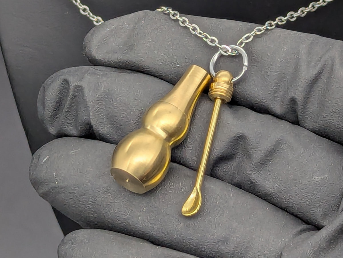 22" Stainless EDC Rave Screw Top Magic Ash Urn & Mini Spoon Necklace Combo
