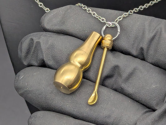22" Stainless EDC Rave Screw Top Magic Ash Urn & Mini Spoon Necklace Combo