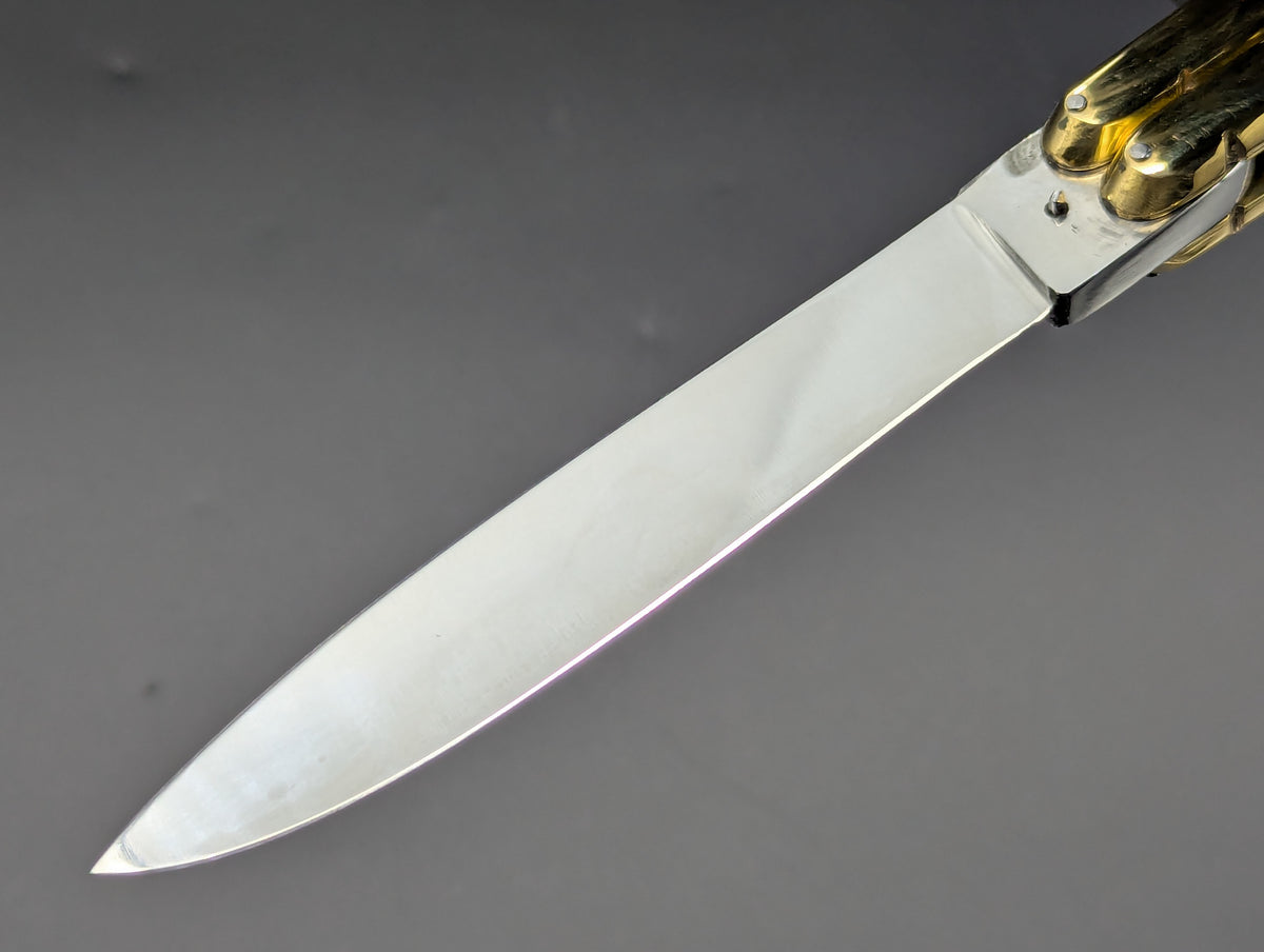 HUGE BRASS SLAB FHM BALISONG 384 GRAM RAZOR BLADE