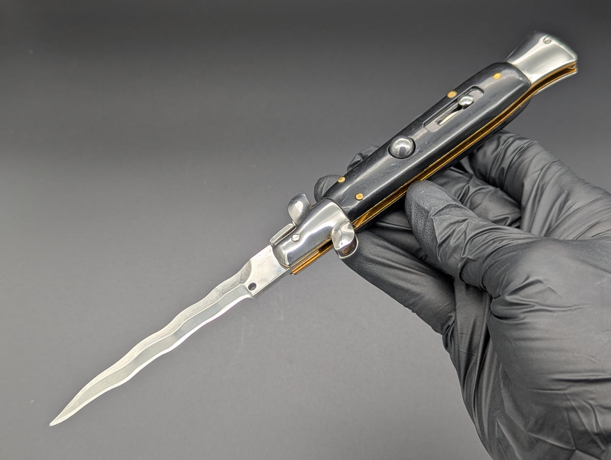 9.25" BLACK COMPOSITE KRIS ITALIAN STYLE STILETTO