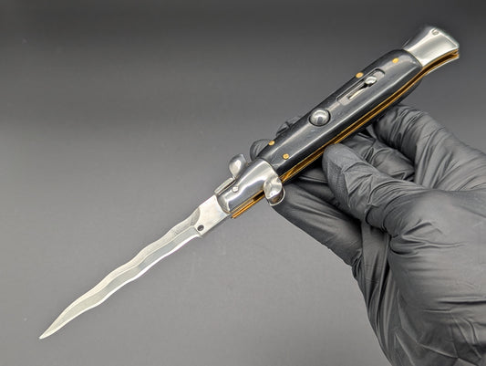 9.25" BLACK COMPOSITE KRIS ITALIAN STYLE STILETTO