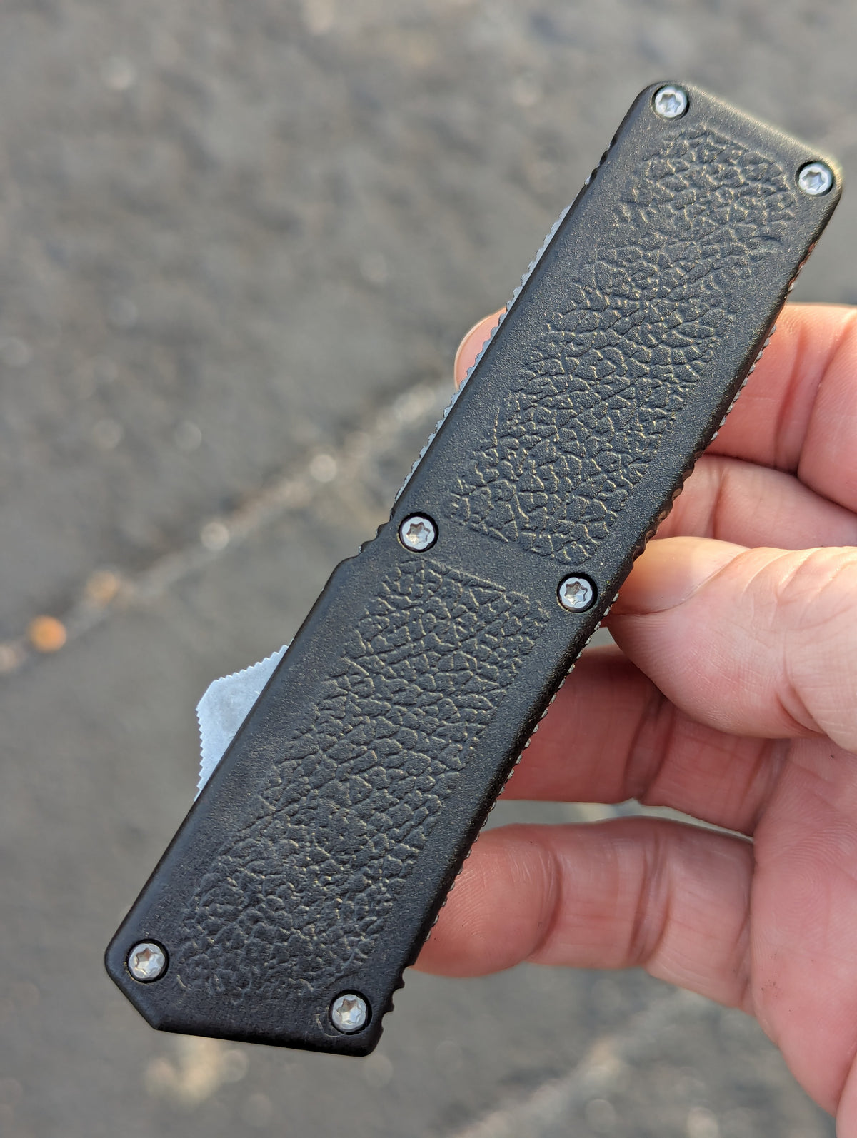 Black Stainless Double Edge Lightning OTF Knife