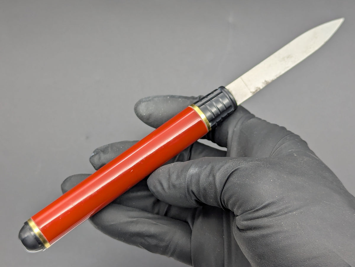 Vintage BELL Brand D/A OTF Gentleman's Pen Red & Gold