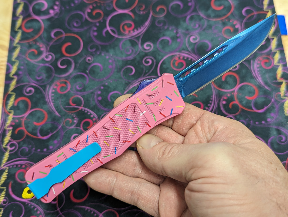8.25" PINK SPRINKLE CQB D/A OTF KNIFE