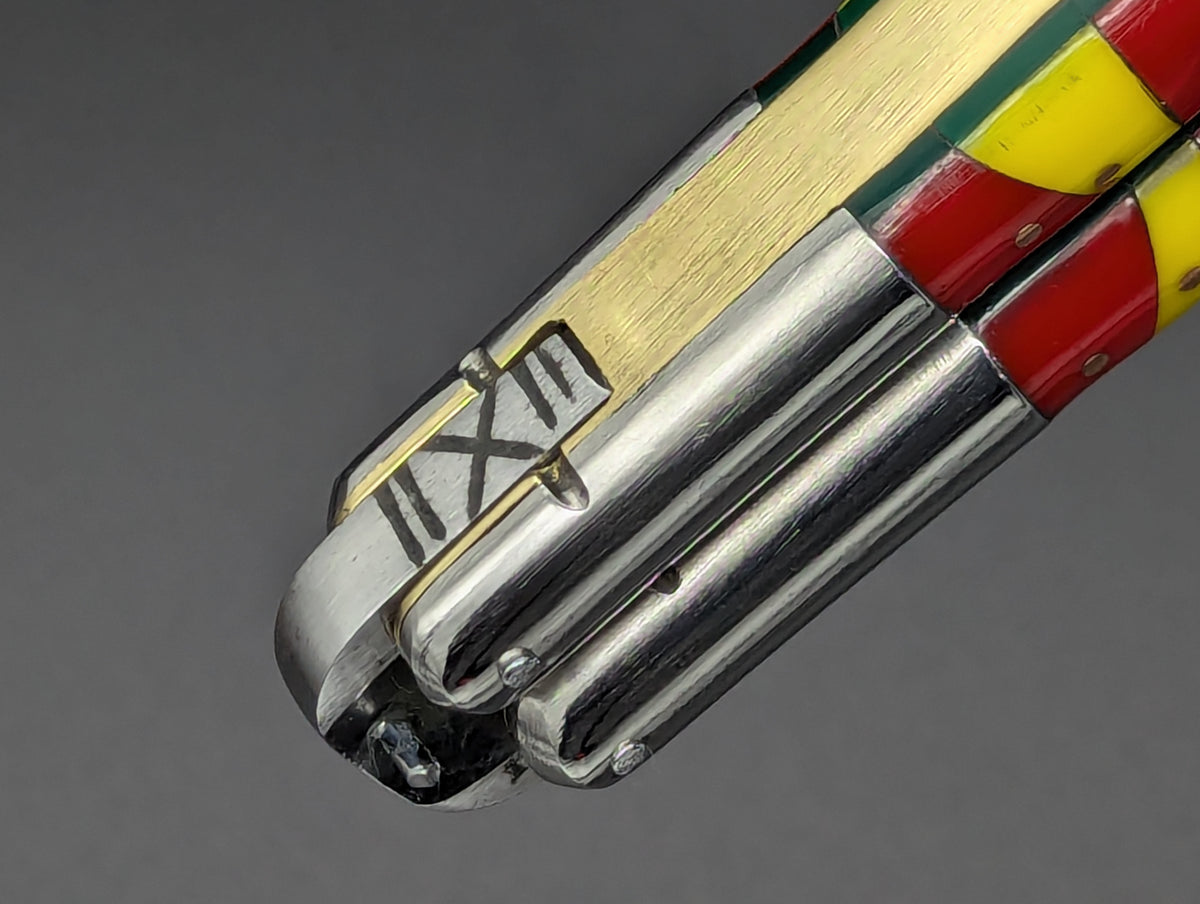 29cm 264g FIESTA FHM BALISONG RED/ YELLOW CLIP POINT