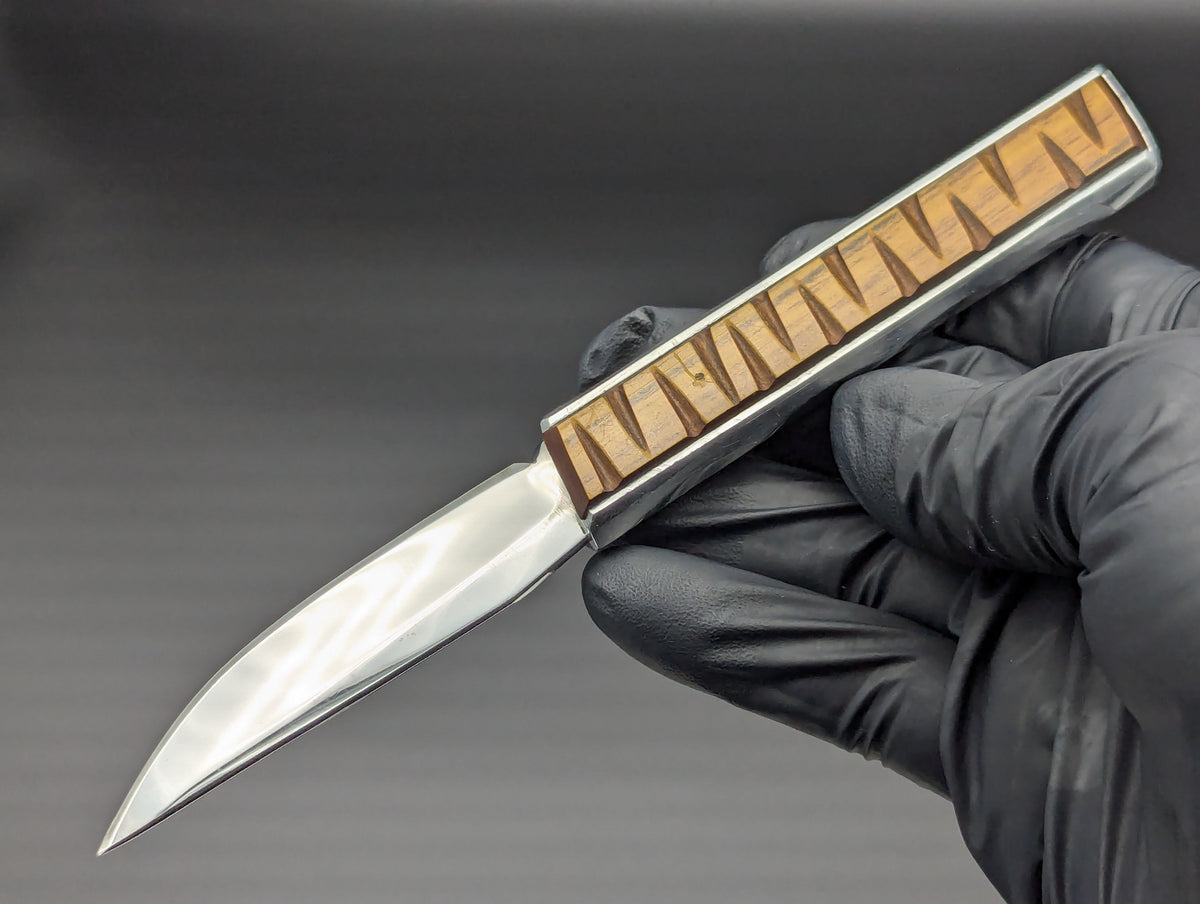 Vintage Hidden Release Russian Prison Knife Wood/ Stainless