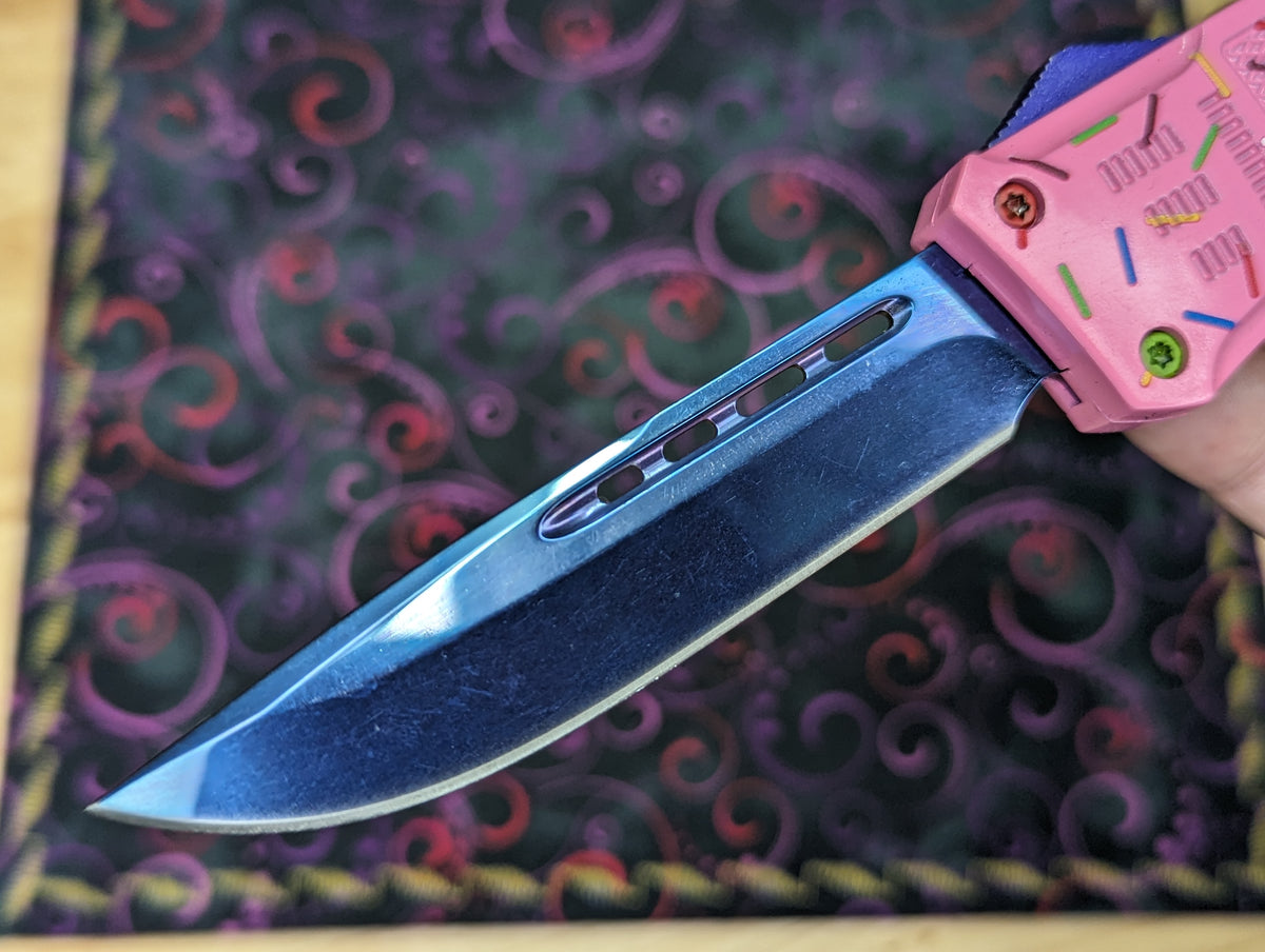 9.5" PINK SPRINKLE CQB D/A OTF KNIFE