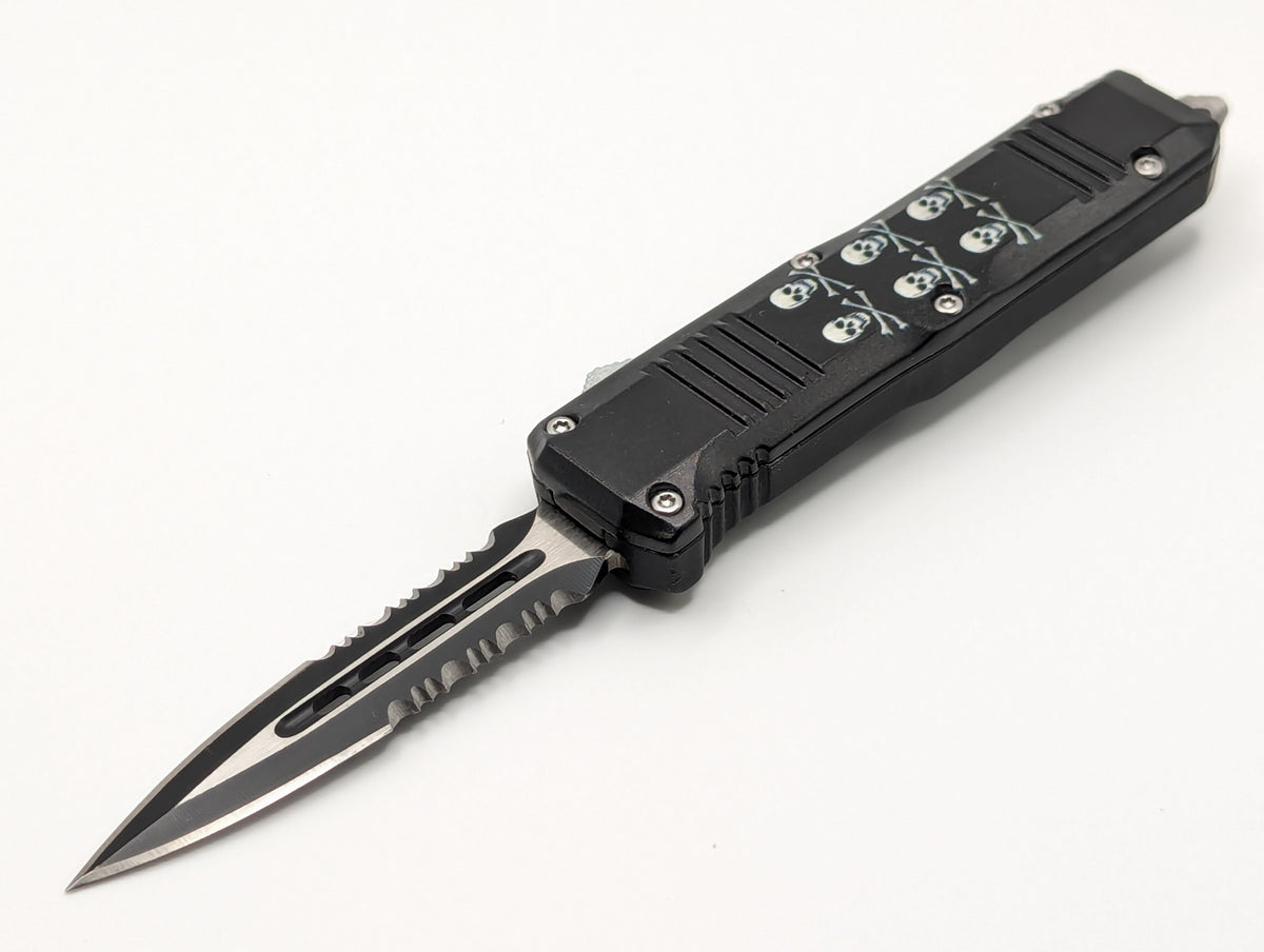 7" Mini Double Edge Skull D/A OTF Knife